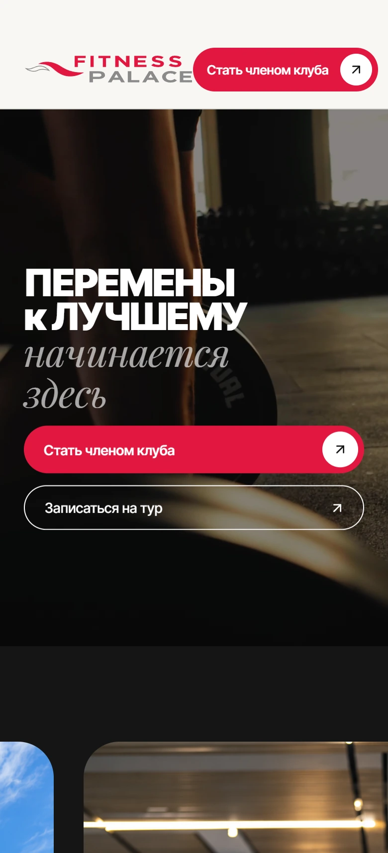 Мобильная версия Fitness Palace