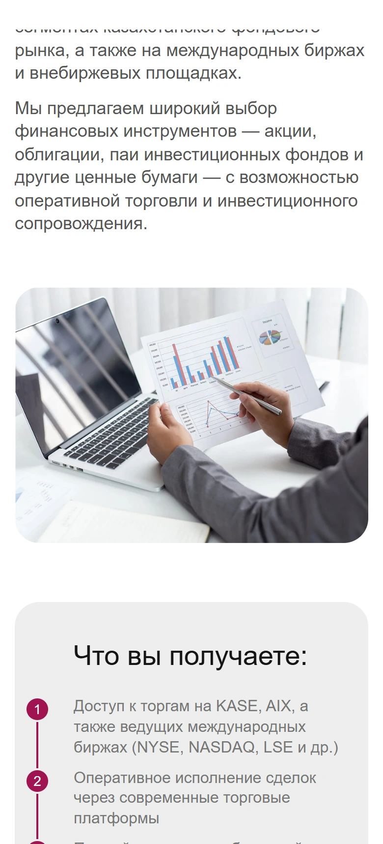 Мобильный экран Forte Finance