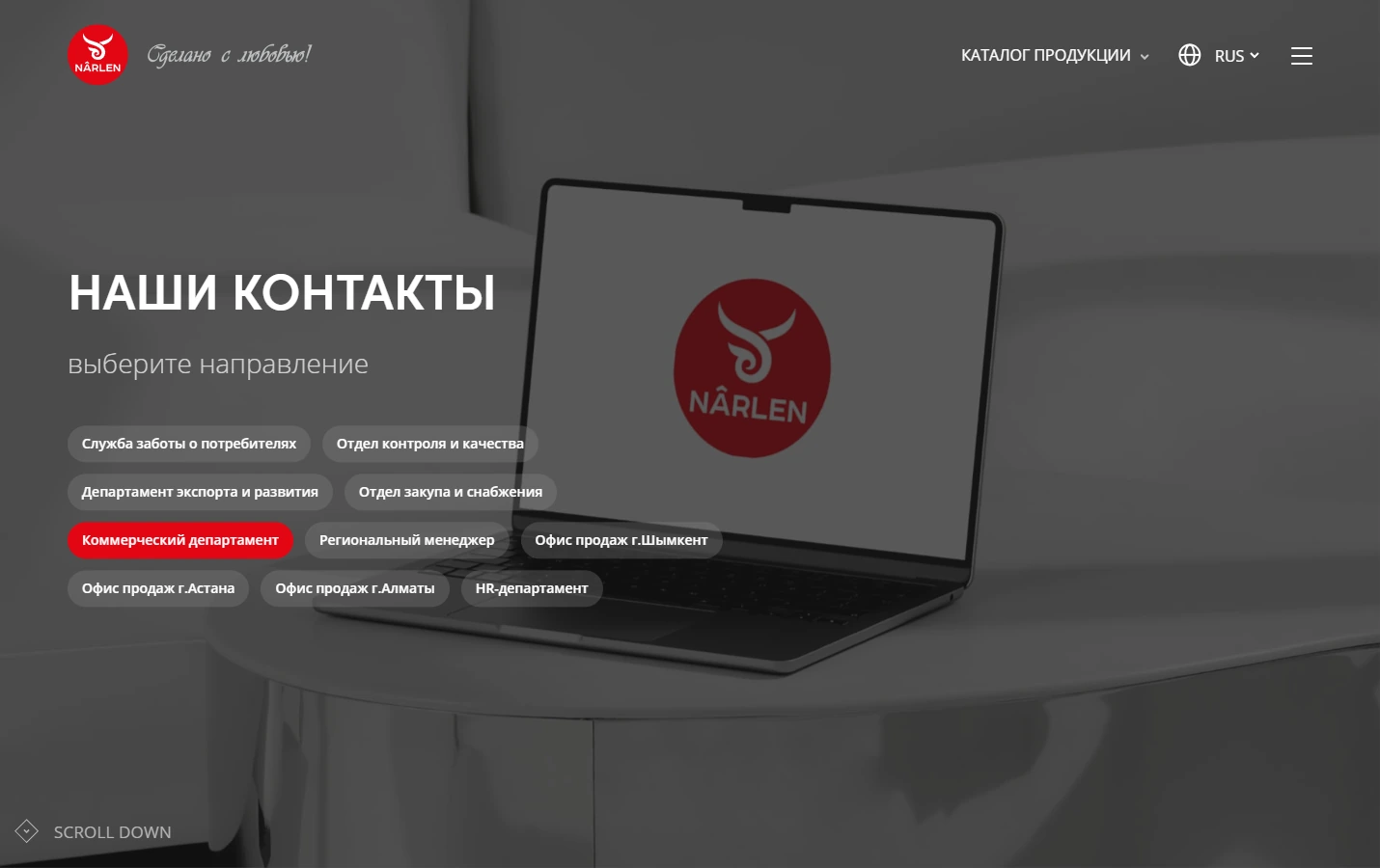 Навигация и контакты на сайте
